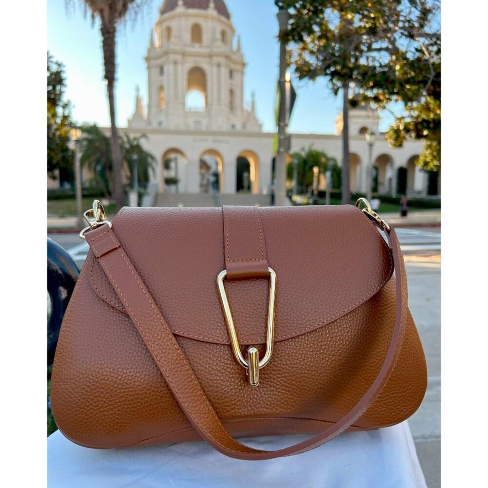 Ivan Troy Carla Brown Women's Italian Leather Outdoor Crossbody Shoulder Bag
